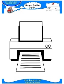 Çocuklar İçin Yazıcı-Fax Boyama Sayfaları 
